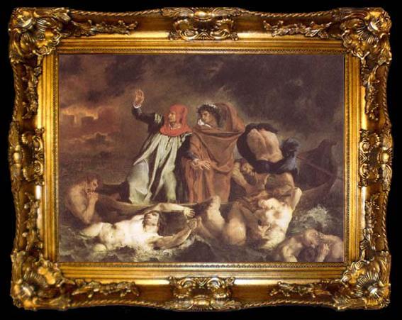 framed  Eugene Delacroix The Bark of Dante (Dante and Virgil in Hell) (mk09), ta009-2